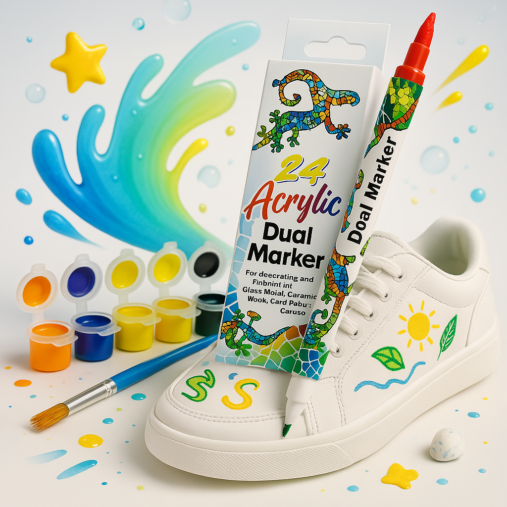 ShoesNext CraftYourKicks DIY Kit - Acrylic Paint, Brush & Marker Set